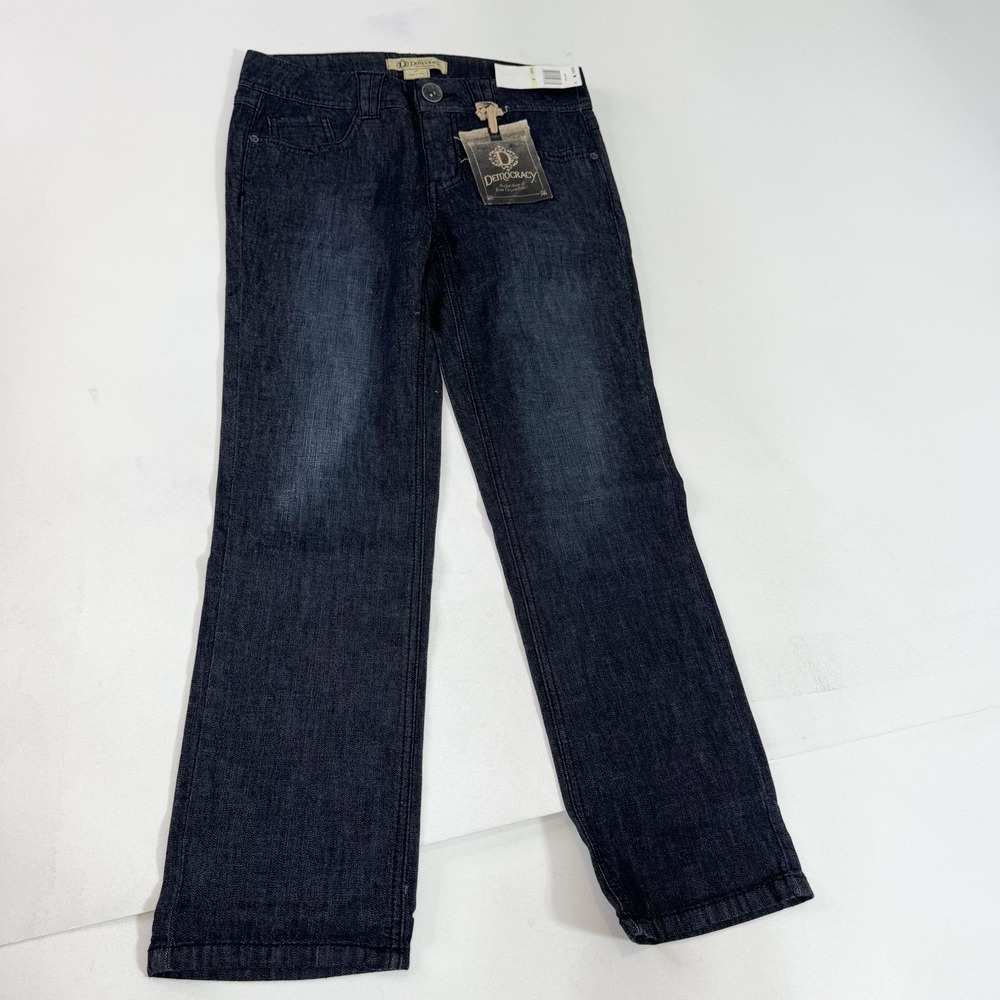 Democracy Jeans Womens 4 Dark Wash Blue Stretch Denim Straight Leg Pants